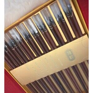 Handmade Rosewood Mother Of Pearl Chinese Chopsticks Set Of 10